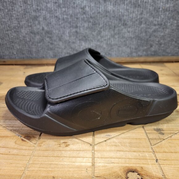 Oofos‎ Ooahh Sport Flex Slide Sandal M 8 / W 10 Black Comfort Shoes Recovery - Picture 3 of 8